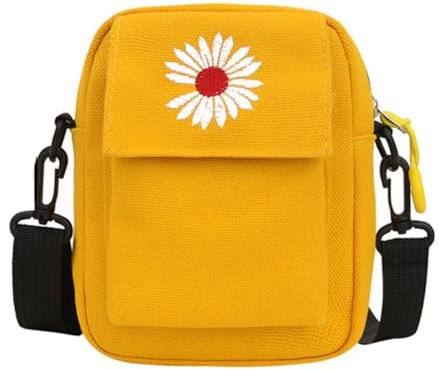 Zwenjuan Canvas Tasche,Damen Schultertasche Handtasche Umhängetasche weiblich, Kreuz-Schultertaschen Damen Handtasche Körperhandtaschen für Damen, Umhängetaschen (gelb)