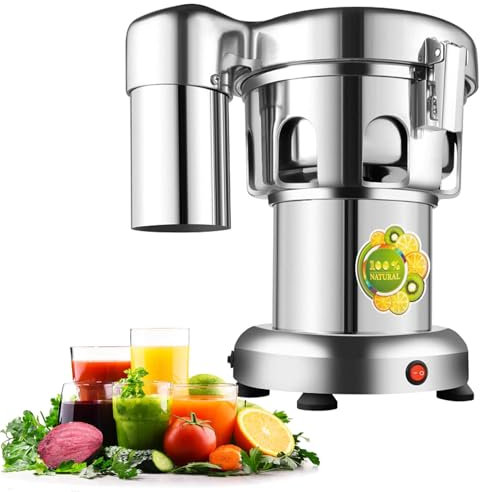 Elektrisk juicepress, frukt- och grönsakspressare, kraftig kommersiell juicepress, 370W automatisk centrifugaljuicer, automatisk separation av juicerester