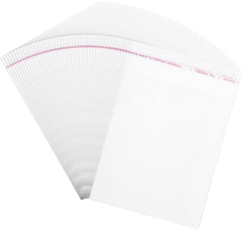 NBEADS 300 Pcs 4x5.9inch Clear Plastic Sleeves, 3.9Mil OPP Seal Clear Bags Resealable Cellophane Bags for Photos, A6 Cards Jewelry, Bakery, Party Favors