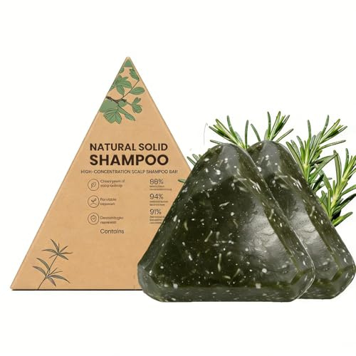 Scalp Revival Bar, Amino Förbättrad Dilution schampo, rosmarin hårtvål, naturligt anti-håravfall, fuktgivande och hårbotten örtvård, för alla hårtyper (2 st)