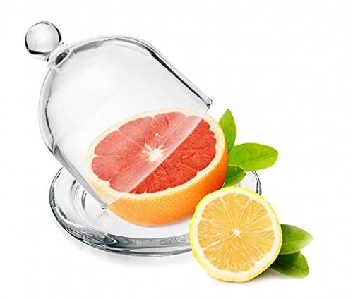 Vetro aspirante 12,5 cm campana di vetro con piatti Limone campana Dom Muffin campana di vetro trasparente