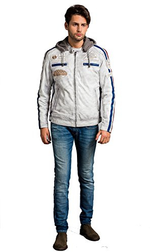 Urban läderjacka för män grå vintage grå XXXXXL