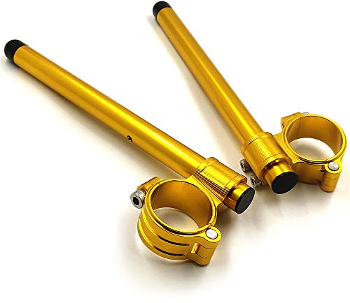 HTTMT- GZSP-SP-45MM-FLCB- Riser Pair Handle Bar 45mm Tube Clip-ons Handlebars Clamp Gold Compatible with Cafe Racer Harley