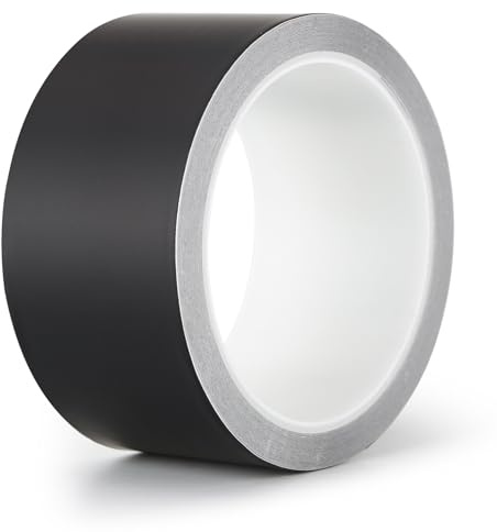 LLPT Aluminum Black Foil Tape Matt None Reflective Heavy Duty 3.94 Mil 2 Inch x 33 Feet High Thermal Conductive Adhesive Hot Cold Air Duct Tape for Metal Repair Pipe(NC233)