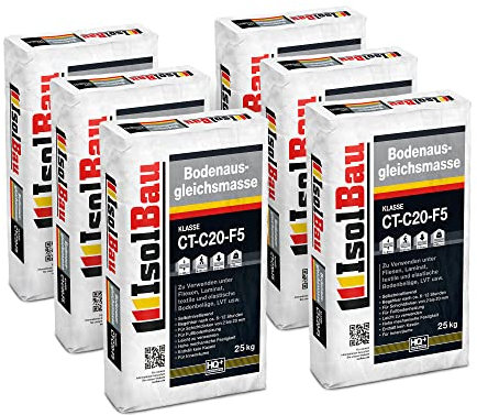 Isolbau Bodenausgleichsmasse 2-20mm CT-C20-F5-150 kg Selbstnivellierende Ausgleichsmasse für Bodenunterlagen im Innenbereich