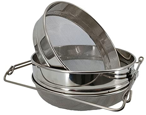 Edelstahl Doppelsieb Honigsieb Bienenhaltung Ausrüstung Honigsieb Filter für Eimer