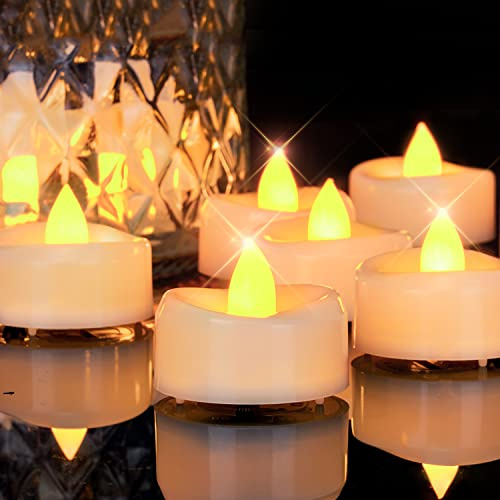 merrynights 12Pack Flameless Tealight Candles with Timer,6H Timer Built-in