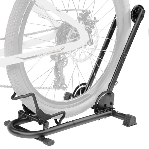 BikeHand Foldable Bike Stand Floor Rack | Sturdy & Durable Quick-Fold Design for MTB & Road Bicycle Storage - up to 2.4 Tire Width | Portable Bike Rack Garage Foldable Storage Stand | Updated Design