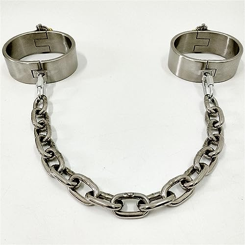 Schwer Metall Handschellen Fußfesseln Mit Eisenkette Handfesseln Fußschellen Halsband SM Bondage Sets Hand Fuß Fessel Sklaven Sexspielzeug Fesselset für Frauen und Männer,Männer,Männlich, Fußkettchen