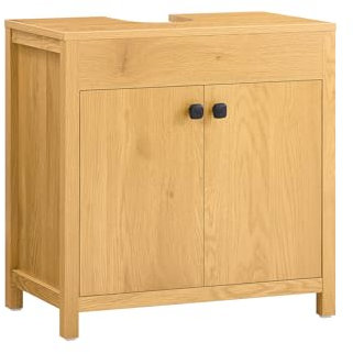 SoBuy Mueble para Debajo del Lavabo Fregadero Armario de Baño Armario de Almacenaje de Suelo 2 Puertas 60 x 35 x 60 cm BZR98-SN ES