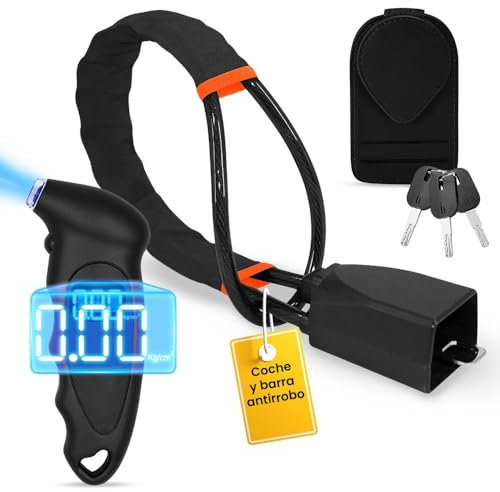 Coche Antirrobo, Barra Antirrobo Para Coche,Cepo Coche, Antirrobo Para Volante De Coche, Antirrobos Coche, Pitón Antirrobo Para Coche, Bloqueo De Volante De Coche,Barra de seguridad para auto,3Llaves