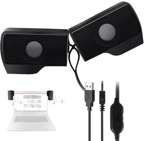 Altavoces para computadora, altavoz portátil con clip 2.0 - barra de sonido multimedia con cable USB para PC, altavoces para portátil