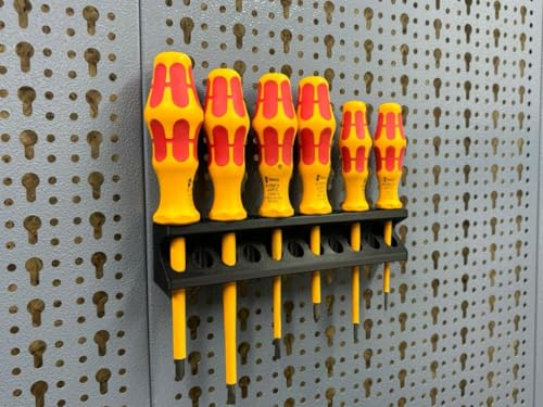 Schraubendreher Halterung für Lochwand passend für Küpper Lochwand und Eurolochung 45 mm Eurolochwand wie Tegometall Kreher und Ondis Systemhalter Lochwand Zubehör (1x Schraubendreher)