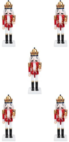 PRETYZOOM 5 Pièces Casse Noisette Tableau Décor De pour L'esthétique De La Ornements Dessin Animé Casse-Noix Oncle Sam Fée Casse-Noisette Roi De Noël Exploité Faux Rouge Bois