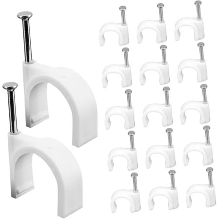 Angoily 100pièces Clips De Fixation Pour Câbles De Lot De Blancs Pour Organiser Les Fils Gestion Des Câbles Adaptés Aux Murs Et Bureaux