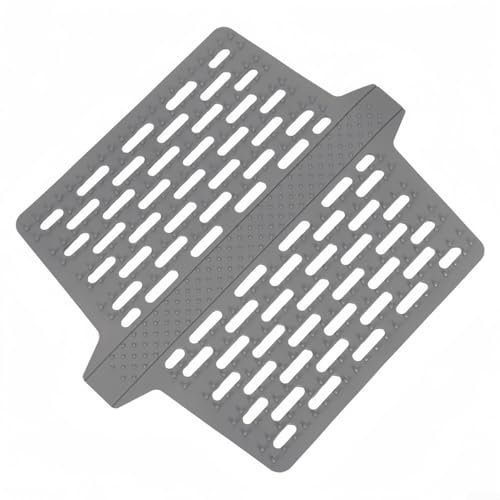 Jotekonoby Sottosella per lavello da cucina, in silicone, resistente al calore, 32,3 x 27,2 cm, colore grigio, struttura antiscivolo, lavabile in lavastoviglie, facile da pulire e inodore