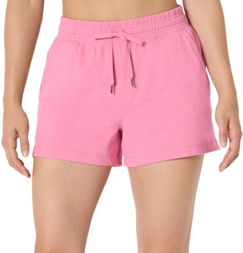 Amazon Essentials Women's Athletic Soft Performance Lightweight Stretch Workout Gym Sweat Shorts, Space Dye Pink, X-Small