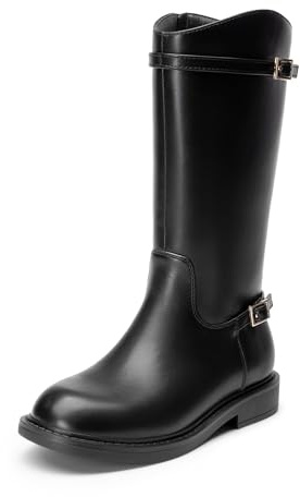 DREAM PAIRS Girls Knee High Riding Boots | Classic Round Toe Room, Buckle Accents Style, Lightweight All-Day, Grippy Safe Steps
