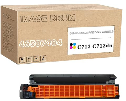 Tamburo Compatibile Per OKI 46507416 46507415 46507414 46507413 Tamburo Immagine, Grande Capacità Di Lavoro Per C712 C712dn C712n, Alta Resa 30.000 Pagine Black