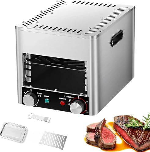Asador Eléctrico Para Carnes, Parrilla De 4 U 8 Capas, Tiempo Y Temperatura Ajustables, Con Bandeja Y Parrilla, Para Cocinar Carne, Cerdo, Pollo Y Verduras.(A)