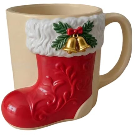 Tasses de Noël - 12x10x8,5 cm sur le thème de Noël, tasses décoratives, ornements en résine | pour les décorations de bureau à domicile, la décoration de vacances, la table festive et l'affichage d'ét