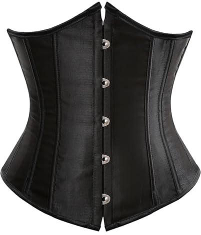 SNGUOQ Under byst korsett sexig midja bantning bustier kroppsformare för kvinnor snörning bälte tränare för rollspel och fester, Svart, 3XL