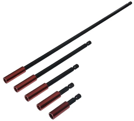 5 Piezas Portapuntas Magnéticas Soporte Magnético Para Puntas De 50/60/100/150/300mm De Cambio Rápido Vástago Hexagonal De 1/4 Para Espacios Estrechos Y Reparaciones Generales