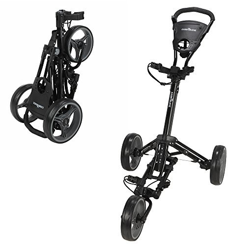 Caddymatic Golf X-Lite One-Click Folding Pull/Push Golf Cart Black
