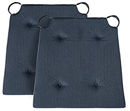 Traumnacht Stuhlkissen Basic 2er Set, mit einem Baumwollbezug, 40 x 42 x 5 cm, dunkelblau, Öko-Tex zertifiziert, produziert nach deutschem Qualitätsstandard