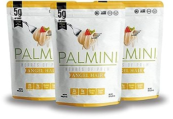PALMINI Angel Hair – Spahetti – Palmito – Bajo en calorías – Bajo en carbohidratos – Keto - Vegano – Libre de OGM – Libre de Gluten – Sin azúcar – 338g | (Pack de 3 unidades)