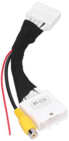 Câble de caméra de recul de voiture Yctze 24Pin RCA, câble de connexion de caméra de stationnement inversé ABS câblage de ligne adaptateur RCA adapté