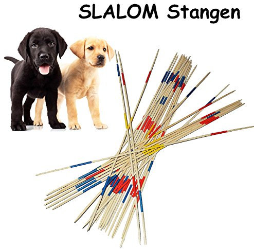 alles-meine.de GmbH XXL Stäbe aus Holz - 91 cm lang - ideal auch für Hunde als Slalomstange/Hürde - Mikado - für Draußen und Drinnen - Gartenset/Hürde - Spiele groß Riesen Mi..