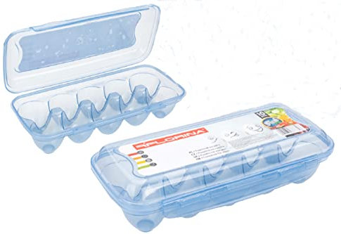 Eierbehälter für 10 Eier, Aufbewahrungsbox, aus BPA- freiem Kunststoff, für Kühlschrank und Transport, transparent, stapelbar, pflegeleicht, Verschluss mit Deckel, Eierbox, Eierablage, Eierhalter