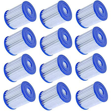 Mscomft Cartouches filtrantes for Bestway de Taille I pour piscines for Bestway Pompe de Piscine, Filtre De Piscine Gonflable, Installation Facile (12 PCS)