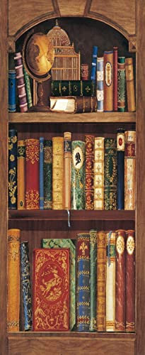 A.Monamour Türtapete Selbstklebend Türfolie Türposter 3D Altes Vintage Bücherregal Vinyl Folie Türdeko Tapete Wandbild Türaufkleber Türtattoo 85 x 215 cm