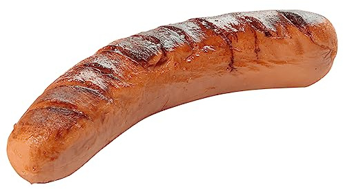 Fake Rote Bratwurst gegrillt, Grillwurst Lebensmittel-Attrappe 4 x 15 cm Dekoration Imitat Fake Food