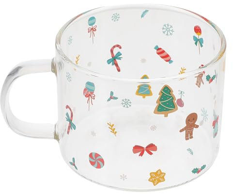 BESTonZON 2 Stk Weihnachtsbaumglas Urlaub Kaffeebecher Weihnachtskaffeetassen Teebecher Aus Glas Weihnachtsbecher Kaffeebecher Aus Kristall Bankett Joghurtbecher Wasserbecher