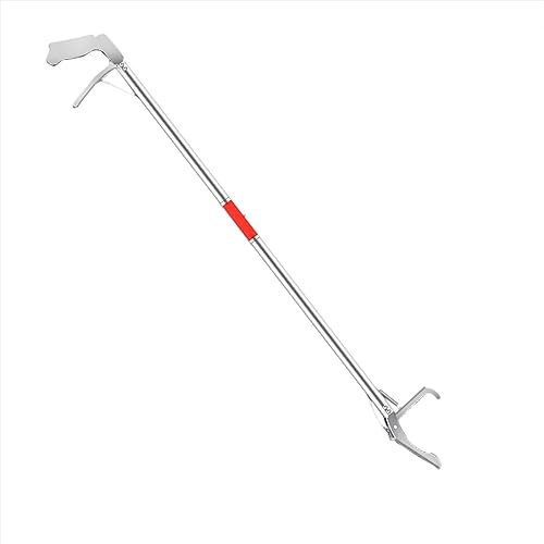Schlangenzange, 120 cm extra langes Schlangengreifwerkzeug, zusammenklappbare Reptilienschlangenzange, Schlangenfangstab aus Edelstahl, Schlangen- und Reptilienhaken 1,2 m Clip biegen