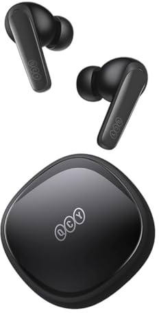 QCY TWS Earbuds, T13X Bluetooth 5.3 Headphones, Quad-Mic Wind-Noise Cancelling, Touch Control, USB-C Quick Charge, Deep Bass, In-Ear Detection Headphones, 30H Playtime, IPX5 Waterproof, Black