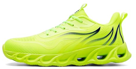 Furuian Stahlkappenschuhe für Herren und Damen, leicht, unzerstörbar, Sicherheitsschuhe, bequeme Stahlkappe, Sneaker, pannensichere Arbeitsschuhe, Grün , 8 Women/6.5 Men