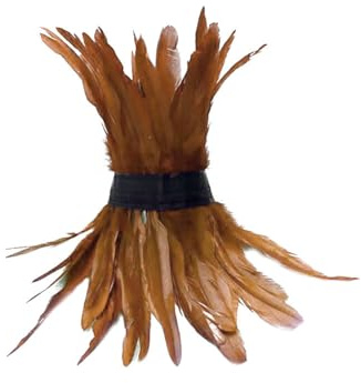 Asudaro Gothic Feder Halsband, Halskette mit Federn Gotisch Choker Collar Halskette Schal Kragen Lauschige Feder Hals Schal Cape Kragen für Kostüm Bühne Leistung Cosplay Dekoration Hellbraun