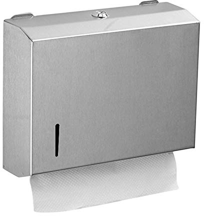 Irfora Papierhandtuchspender Wandmontage Bohren Papierhandtuchhalter Spender Edelstahl Bad Toilette Tissue Spender Küchenpapier Handtuchspender mit 2 Schlüsseln