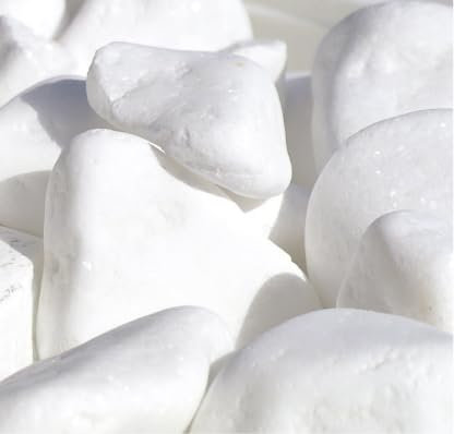 Seat Flor srl® Galets blancs pour jardin, pierre naturelle super blanche pour jardin, galets de Thassos (3 tailles disponibles) (25/40 mm, 20 kg)