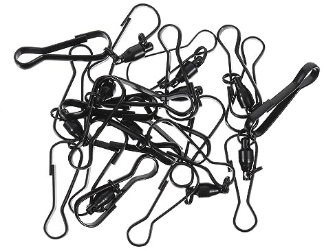 Ciieeo 10pcs Stainless Steel Hook Windsock Clips Dual Swivel Hooks Rotatable Hanger for Outdoor Gardening Hanging