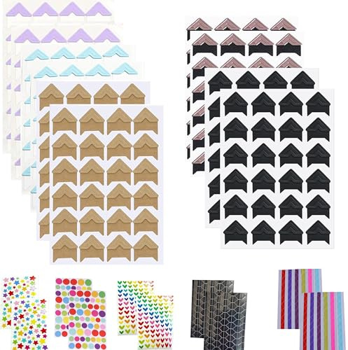 20-pcs Foto Ecke Aufkleber, Fotofilm Ecken für DIY Scrapbook, Fotoalbum, Fotoecke für Scrapbook und Stempelzubehör, Fotoalbum, Tagebuch