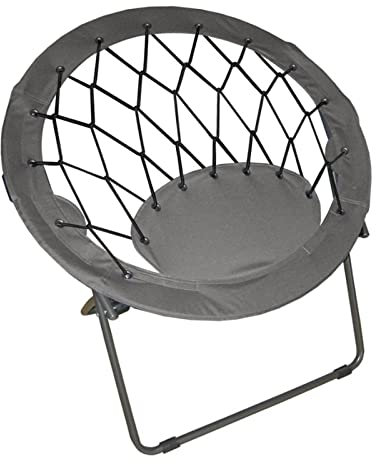 GaRcan Leichter, zusammenklappbarer Campingstuhl, Polyester-Bungee-Stuhl, tragbarer Klappstuhl, Web, Grau (Blau)
