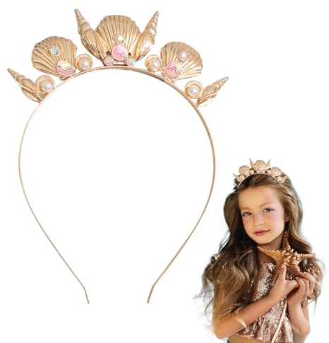 Capaneus Spielzeug Muschel Haarreif,Muschel Krone,Meerjungfrau Haarreif,Meerjungfrau Muschel Haarschmuck,Meerjungfrau Kostüm Accessoires,Fasching Haarreif Damen,Muschel Schmuck für Karneval,Fasching