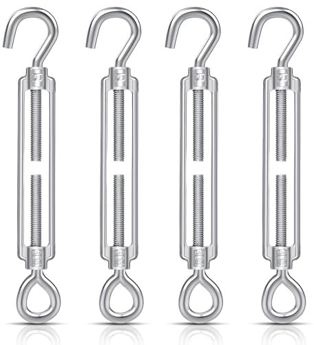 4 Pezzi Tenditore M6 Con Gancio e Occhiello Per Cavi, Tenditore Per Carichi Pesanti In Acciaio Inossidabile, Tenditore Per Cavi, Tenditore Per Cavi, Tenditore Per Cavi Per Luci Fai Da Te Per Appendere