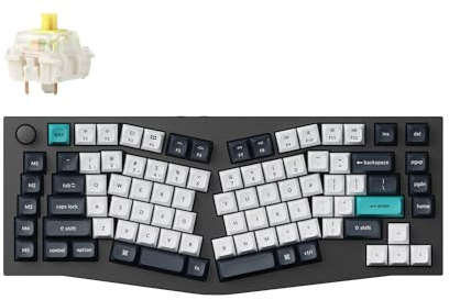 Keychron Q10 Max Kabellose Mechanische Tastatur, QMK/VIA programmierbarer Knopf, 2.4 GHz/Bluetooth/Kabel, RGB LED, Aluminium Ergonomisch für Mac Windows, Gateron Banana Switch - Schwarz