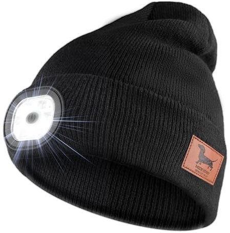 yumcute Geschenke für Hundebesitzer, Mütze mit LED Licht, Weinachtsgeschenkeidee, Geburtstagsgeschenk, Dackel Geschenke für Männer, Wiederaufladbare USB Laufmütze mit Licht Extrem Heller LED Lampe